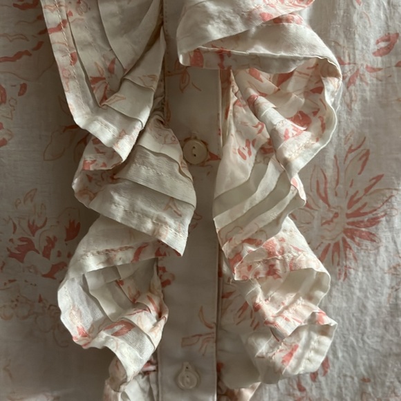 Lauren Ralph Lauren floral sleeveless collared ruffled front top - Picture 7 of 10